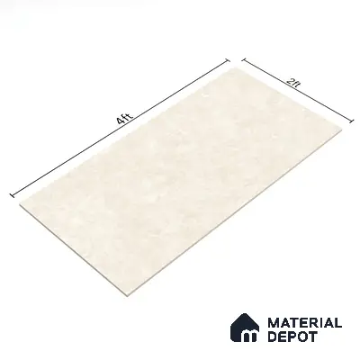 Natural Wall & Floor Tile TL 05336 B Aurelio Magnesite Cream 4 ft x 2 ft Vitrified High Gloss Finish - 9 mm | Suitable for Living Room, Bedroom, Feature / Accent Walls & Highlighter Wall