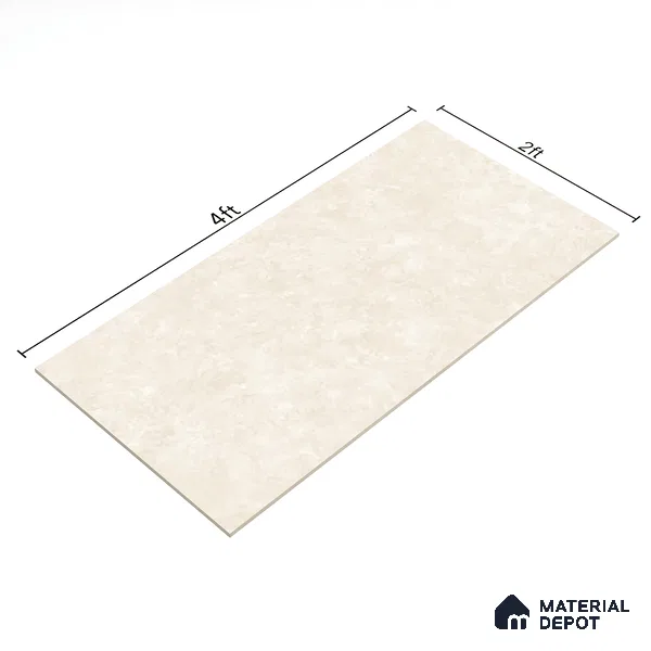 Natural Wall & Floor Tile TL 05336 C Aurelio Magnesite Cream 4 ft x 2 ft Vitrified Matte Finish - 9 mm | Suitable for Living Room, Bedroom, Feature / Accent Walls & Highlighter Wall (Sample)