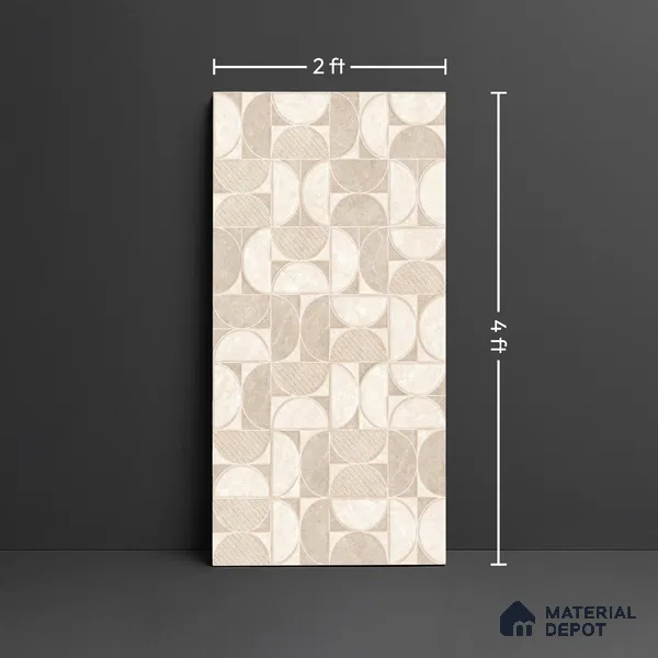 Highlighter Wall Tile TL 05336 D Aurelio Magnesite Decor 4 ft x 2 ft Vitrified High Gloss Finish - 9 mm | Suitable For Bathroom, Accent/Feature Wall, Dining Area