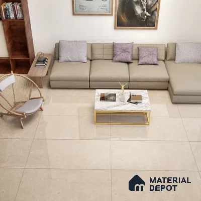 Natural Wall & Floor Tile TL 05336 E Aurelio Magnesite Opal 4 ft x 2 ft Vitrified High Gloss Finish - 9 mm | Suitable for Living Room, Bedroom, Feature / Accent Walls & Highlighter Wall (Sample)