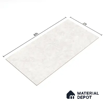 Natural Wall & Floor Tile TL 05336 Aurelio Magnesite Frost 4 ft x 2 ft Vitrified High Gloss Finish - 9 mm | Suitable for Living Room, Bedroom, Feature / Accent Walls & Highlighter Wall