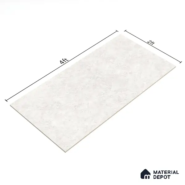 Natural Wall & Floor Tile TL 05336 Aurelio Magnesite Frost 4 ft x 2 ft Vitrified High Gloss Finish - 9 mm | Suitable for Living Room, Bedroom, Feature / Accent Walls & Highlighter Wall