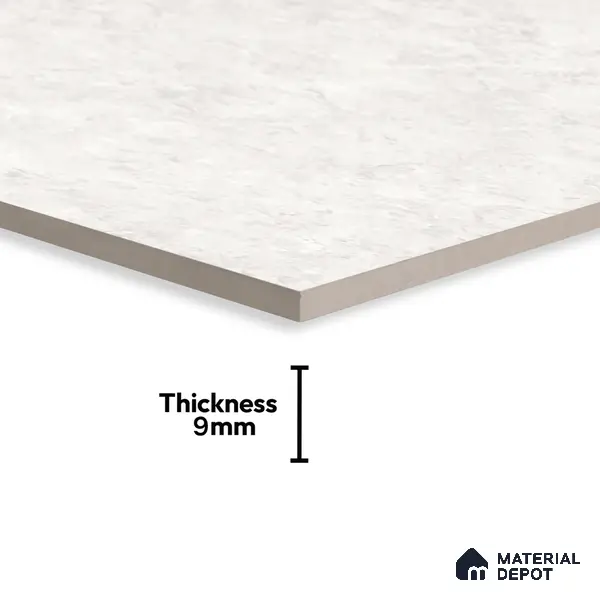 Natural Wall & Floor Tile TL 05336 Aurelio Magnesite Frost 4 ft x 2 ft Vitrified High Gloss Finish - 9 mm | Suitable for Living Room, Bedroom, Feature / Accent Walls & Highlighter Wall