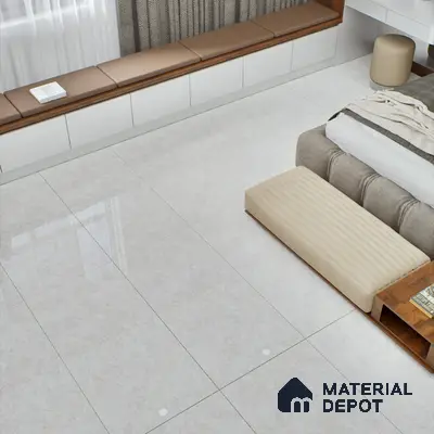 Natural Wall & Floor Tile TL 05336 Aurelio Magnesite Frost 4 ft x 2 ft Vitrified High Gloss Finish - 9 mm | Suitable for Living Room, Bedroom, Feature / Accent Walls & Highlighter Wall