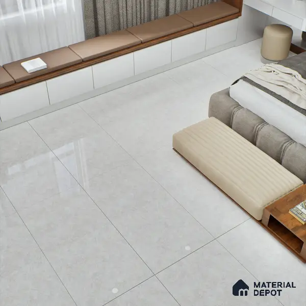 Natural Wall & Floor Tile TL 05336 Aurelio Magnesite Frost 4 ft x 2 ft Vitrified High Gloss Finish - 9 mm | Suitable for Living Room, Bedroom, Feature / Accent Walls & Highlighter Wall