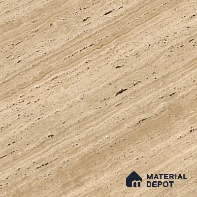 Natural Wall & Floor Tile TL 05337 B Aurelio Travertine Brown 4 ft x 2 ft Vitrified High Gloss Finish - 9 mm | Suitable for Living Room, Bedroom, Feature / Accent Walls & Highlighter Wall