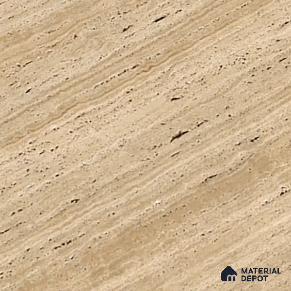 Natural Wall & Floor Tile TL 05337 B Aurelio Travertine Brown 4 ft x 2 ft Vitrified High Gloss Finish - 9 mm | Suitable for Living Room, Bedroom, Feature / Accent Walls & Highlighter Wall
