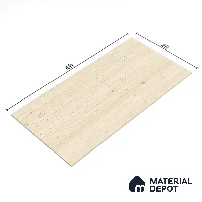 Natural Wall & Floor Tile TL 05337 C Aurelio Cream Travertino 4 ft x 2 ft Vitrified Carving Matte Finish - 9 mm | Suitable for Living Room, Bedroom, Feature / Accent Walls & Highlighter Wall (Sample)