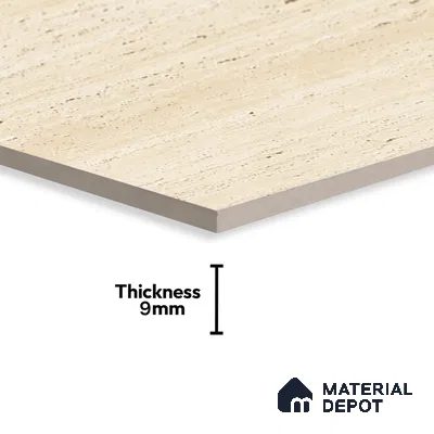 Natural Wall & Floor Tile TL 05337 C Aurelio Cream Travertino 4 ft x 2 ft Vitrified Carving Matte Finish - 9 mm | Suitable for Living Room, Bedroom, Feature / Accent Walls & Highlighter Wall (Sample)