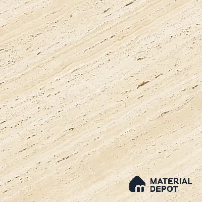 Natural Wall & Floor Tile TL 05337 C Aurelio Cream Travertino 4 ft x 2 ft Vitrified Carving Matte Finish - 9 mm | Suitable for Living Room, Bedroom, Feature / Accent Walls & Highlighter Wall (Sample)