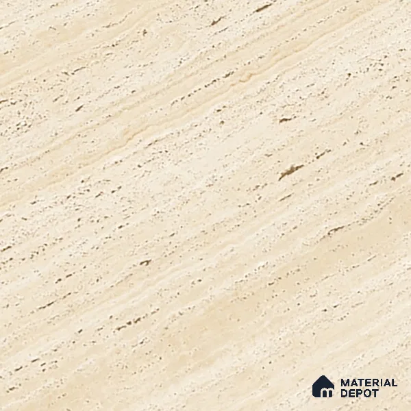 Natural Wall & Floor Tile TL 05337 C Aurelio Cream Travertino 4 ft x 2 ft Vitrified Carving Matte Finish - 9 mm | Suitable for Living Room, Bedroom, Feature / Accent Walls & Highlighter Wall (Sample)