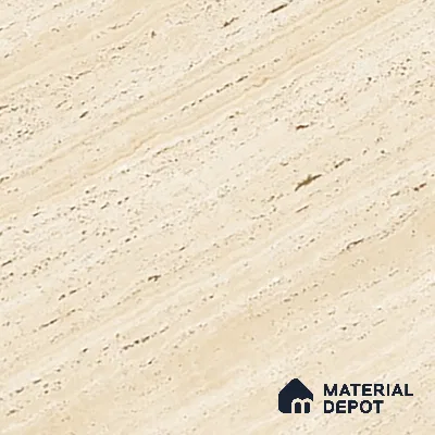 Natural Wall & Floor Tile TL 05337 Aurelio Travertine Crema 4 ft x 2 ft Vitrified High Gloss Finish - 9 mm | Suitable for Living Room, Bedroom, Feature / Accent Walls & Highlighter Wall (Sample)