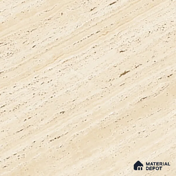Natural Wall & Floor Tile TL 05337 Aurelio Travertine Crema 4 ft x 2 ft Vitrified High Gloss Finish - 9 mm | Suitable for Living Room, Bedroom, Feature / Accent Walls & Highlighter Wall (Sample)