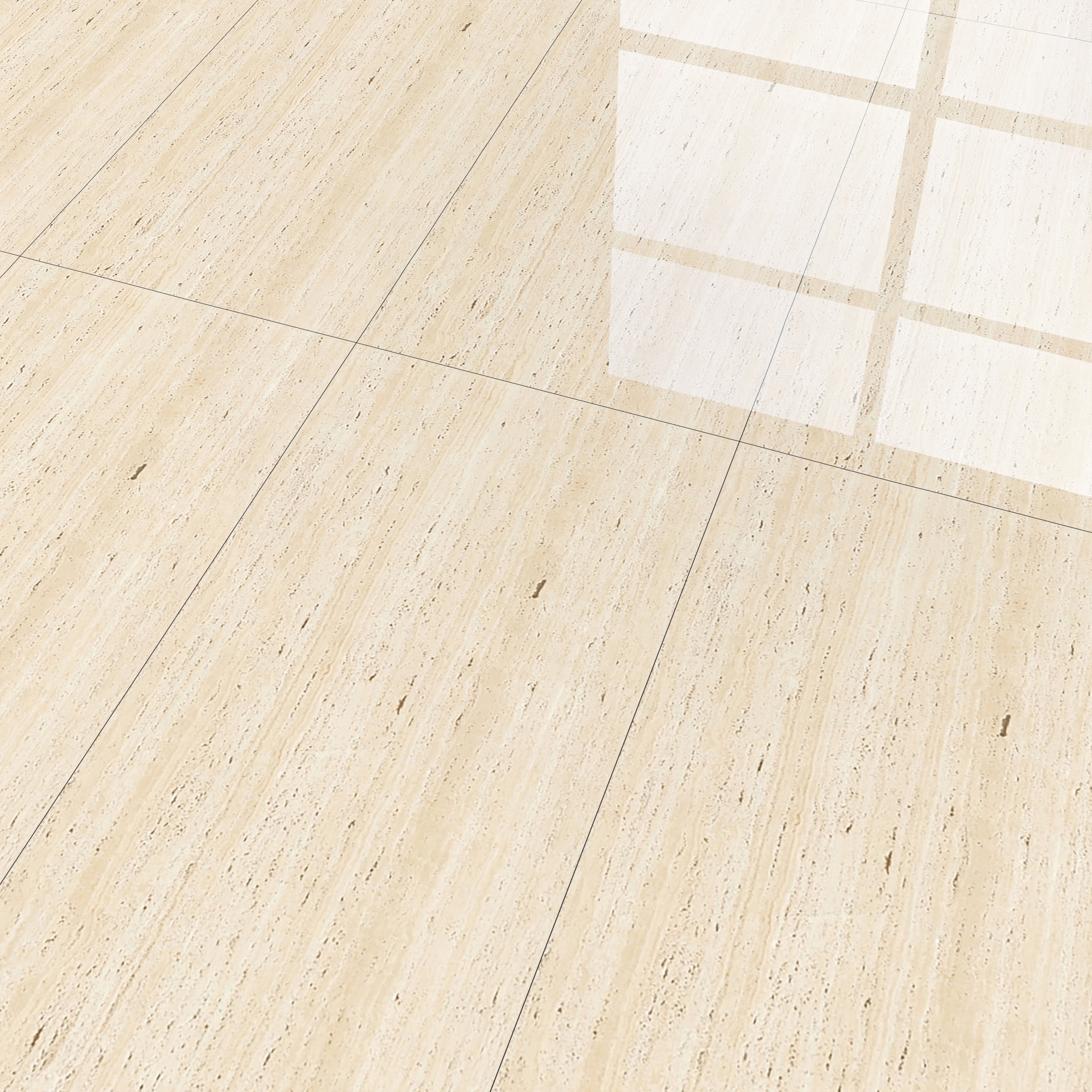 Natural Wall & Floor Tile TL 05337 Aurelio Travertine Crema 4 ft x 2 ft Vitrified High Gloss Finish - 9 mm | Suitable for Living Room, Bedroom, Feature / Accent Walls & Highlighter Wall (Sample)