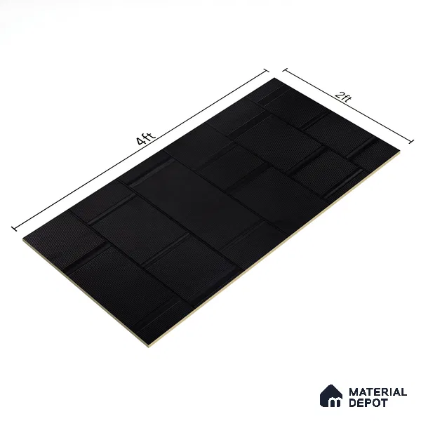TL 00704 Nero Black Matte Finish 4 ft x 2 ft Full Body Vitrified Tile - 9 mm