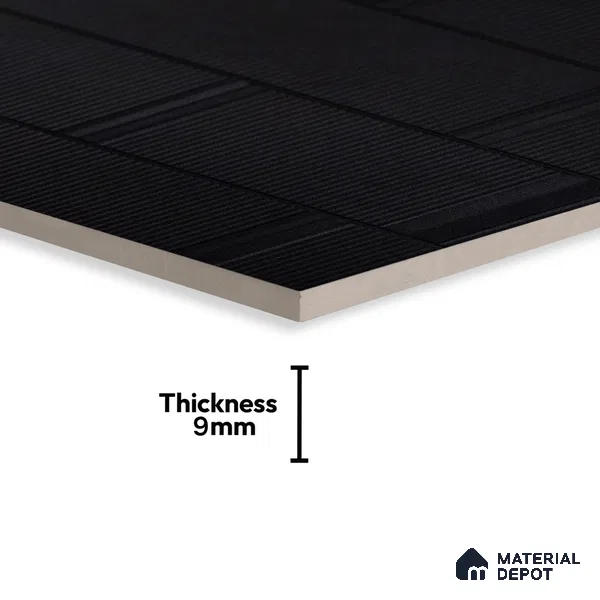 TL 00704 Nero Black Matte Finish 4 ft x 2 ft Full Body Vitrified Tile - 9 mm