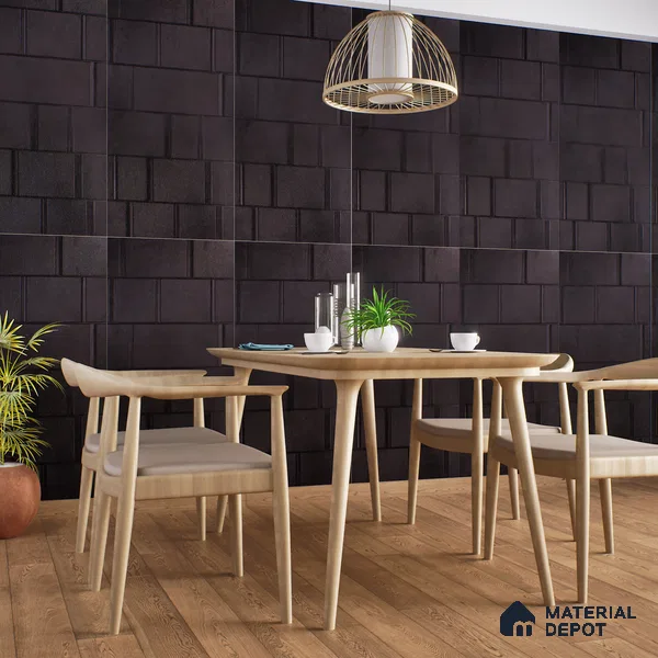 TL 00704 Nero Black Matte Finish 4 ft x 2 ft Full Body Vitrified Tile - 9 mm