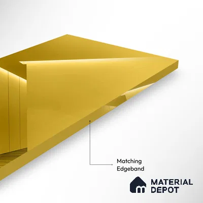 Ferrero 1B 0145 Ethereal Gold 8 ft x 4 ft Mirror Series High Gloss Finish Acrylic Laminate - 1.5 mm (LM 01131) | Suitable for Kitchen Cabinets, Study Areas, Wardrobe