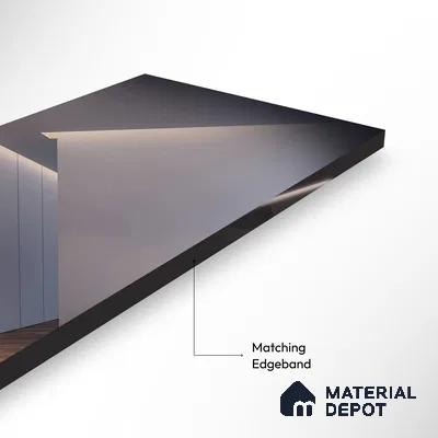 Ferrero 1B 0147 Charcoal Reflection 8 ft x 4 ft Mirror Series High Gloss Finish Acrylic Laminate - 1.5 mm (LM 01133) | Suitable for Kitchen Cabinets, Study Areas, Wardrobe