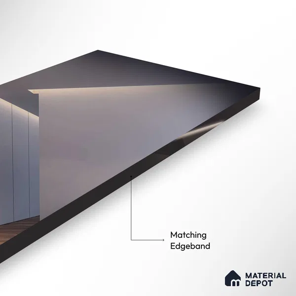 Ferrero 1B 0147 Charcoal Reflection 8 ft x 4 ft Mirror Series High Gloss Finish Acrylic Laminate - 1.5 mm (LM 01133) | Suitable for Kitchen Cabinets, Study Areas, Wardrobe
