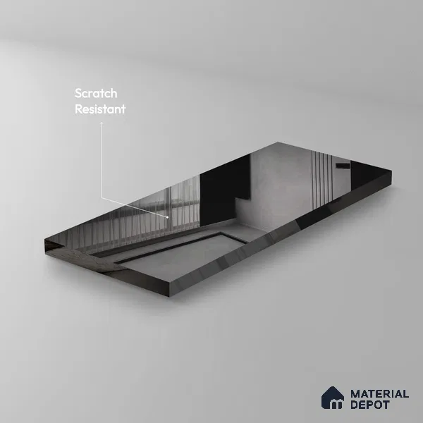 Ferrero 1B 0147 Charcoal Reflection 8 ft x 4 ft Mirror Series High Gloss Finish Acrylic Laminate - 1.5 mm (LM 01133) | Suitable for Kitchen Cabinets, Study Areas, Wardrobe