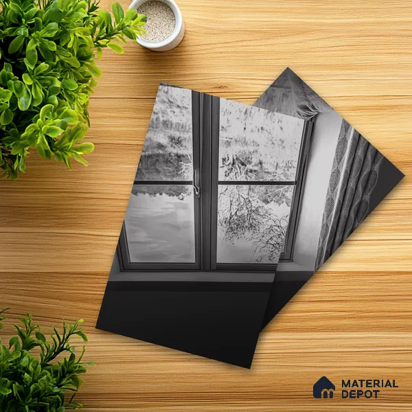 Ferrero 1B 0147 Charcoal Reflection 8 ft x 4 ft Mirror Series High Gloss Finish Acrylic Laminate - 1.5 mm (LM 01133) | Suitable for Kitchen Cabinets, Study Areas, Wardrobe