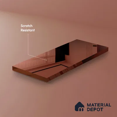 Ferrero 1B 0148 Peachy Reflect 8 ft x 4 ft Mirror Series High Gloss Finish Acrylic Laminate - 1.5 mm (LM 01134) | Suitable for Kitchen Cabinets, Study Areas, Wardrobe