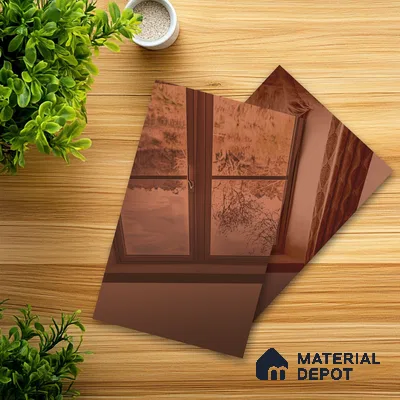 Ferrero 1B 0148 Peachy Reflect 8 ft x 4 ft Mirror Series High Gloss Finish Acrylic Laminate - 1.5 mm (LM 01134) | Suitable for Kitchen Cabinets, Study Areas, Wardrobe