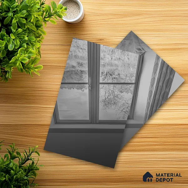 Ferrero 1B 0149 Grey Whisper 8 ft x 4 ft Mirror Series High Gloss Finish Acrylic Laminate - 1.5 mm (LM 01135) | Suitable for Kitchen Cabinets, Study Areas, Wardrobe