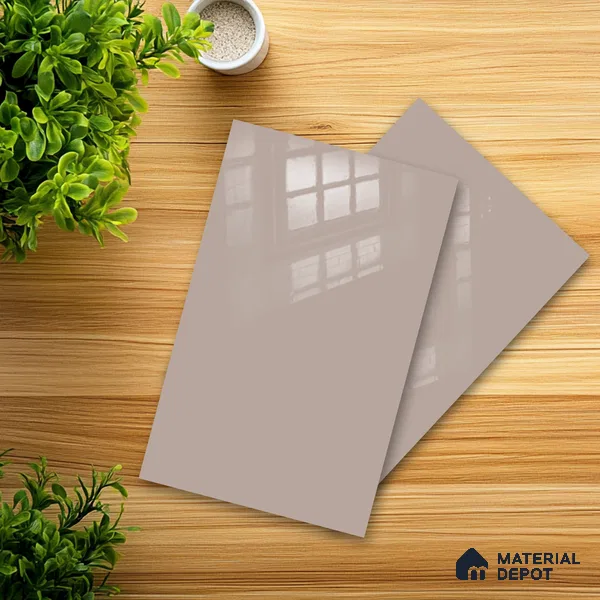 Ferrero 1B 0803 Dusty Taupe 8 ft x 4 ft Solid Series High Gloss Finish Acrylic Laminate - 1.5 mm (LM 01150) | Matching Edgeband Code - 803 | Suitable for Kitchen Cabinets, Study Areas, Wardrobe