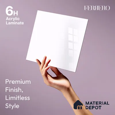 Ferrero 1B 0804 Lilac Frost 8 ft x 4 ft Solid Series High Gloss Finish Acrylic Laminate - 1.5 mm (LM 01151) | Matching Edgeband Code - 804 | Suitable for Kitchen Cabinets, Study Areas, Wardrobe