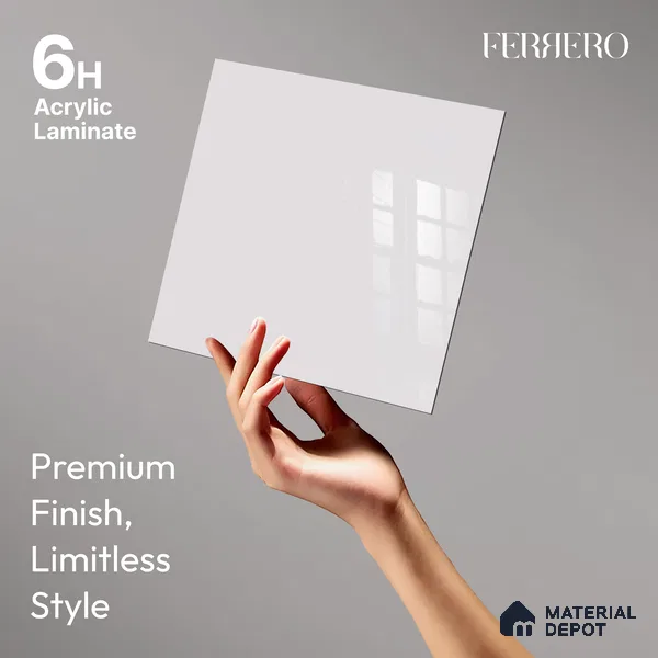 Ferrero 1B 0805 Pale Orchid 8 ft x 4 ft Solid Series High Gloss Finish Acrylic Laminate - 1.5 mm (LM 01152) | Matching Edgeband Code - 805 | Suitable for Kitchen Cabinets, Study Areas, Wardrobe
