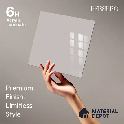 Ferrero 1B 0806 Hazy Violet 8 ft x 4 ft Solid Series High Gloss Finish Acrylic Laminate - 1.5 mm (LM 01153) | Matching Edgeband Code - 806 | Suitable for Kitchen Cabinets, Study Areas, Wardrobe