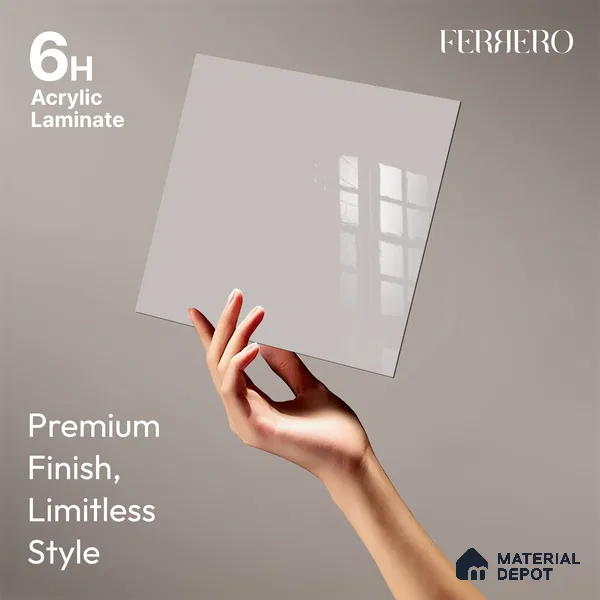 Ferrero 1B 0806 Hazy Violet 8 ft x 4 ft Solid Series High Gloss Finish Acrylic Laminate - 1.5 mm (LM 01153) | Matching Edgeband Code - 806 | Suitable for Kitchen Cabinets, Study Areas, Wardrobe
