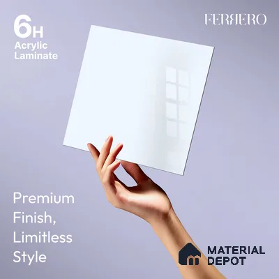 Ferrero 1B 0807 Lavender Haze 8 ft x 4 ft Solid Series High Gloss Finish Acrylic Laminate - 1.5 mm (LM 01157) | Matching Edgeband Code - 807 | Suitable for Kitchen Cabinets, Study Areas, Wardrobe