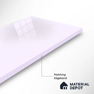 Ferrero 1B 0815 Pastel Violet 8 ft x 4 ft Solid Series High Gloss Finish Acrylic Laminate - 1.5 mm (LM 01158) | Matching Edgeband Code - 815 | Suitable for Kitchen Cabinets, Study Areas, Wardrobe