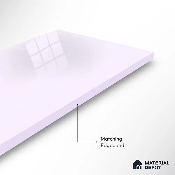 Ferrero 1B 0815 Pastel Violet 8 ft x 4 ft Solid Series High Gloss Finish Acrylic Laminate - 1.5 mm (LM 01158) | Matching Edgeband Code - 815 | Suitable for Kitchen Cabinets, Study Areas, Wardrobe