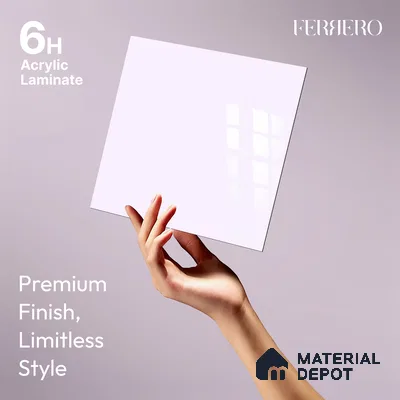 Ferrero 1B 0815 Pastel Violet 8 ft x 4 ft Solid Series High Gloss Finish Acrylic Laminate - 1.5 mm (LM 01158) | Matching Edgeband Code - 815 | Suitable for Kitchen Cabinets, Study Areas, Wardrobe