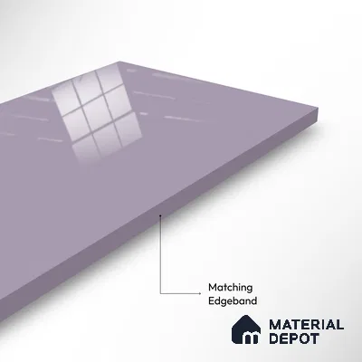 Ferrero 1B 0831 Lavender Lilac 8 ft x 4 ft Solid Series High Gloss Finish Acrylic Laminate - 1.5 mm (LM 01162) | Matching Edgeband Code - 831 | Suitable for Kitchen Cabinets, Study Areas, Wardrobe