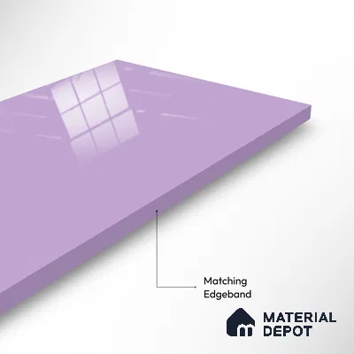 Ferrero 1B 0832 French Lilac 8 ft x 4 ft Solid Series High Gloss Finish Acrylic Laminate - 1.5 mm (LM 01161) | Matching Edgeband Code - 832 | Suitable for Kitchen Cabinets, Study Areas, Wardrobe