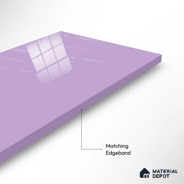 Ferrero 1B 0832 French Lilac 8 ft x 4 ft Solid Series High Gloss Finish Acrylic Laminate - 1.5 mm (LM 01161) | Matching Edgeband Code - 832 | Suitable for Kitchen Cabinets, Study Areas, Wardrobe