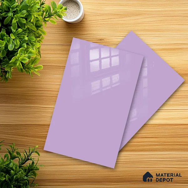 Ferrero 1B 0832 French Lilac 8 ft x 4 ft Solid Series High Gloss Finish Acrylic Laminate - 1.5 mm (LM 01161) | Matching Edgeband Code - 832 | Suitable for Kitchen Cabinets, Study Areas, Wardrobe