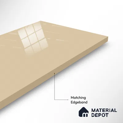 Ferrero 1B 0841 Sandstone Beige 8 ft x 4 ft Solid Series High Gloss Finish Acrylic Laminate - 1.5 mm (LM 01137) | Matching Edgeband Code - 841 | Suitable for Kitchen Cabinets, Study Areas, Wardrobe