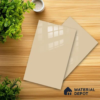 Ferrero 1B 0841 Sandstone Beige 8 ft x 4 ft Solid Series High Gloss Finish Acrylic Laminate - 1.5 mm (LM 01137) | Matching Edgeband Code - 841 | Suitable for Kitchen Cabinets, Study Areas, Wardrobe