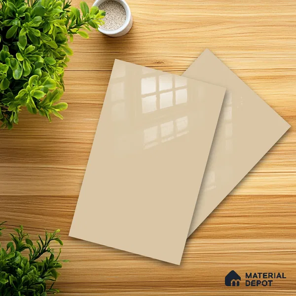 Ferrero 1B 0841 Sandstone Beige 8 ft x 4 ft Solid Series High Gloss Finish Acrylic Laminate - 1.5 mm (LM 01137) | Matching Edgeband Code - 841 | Suitable for Kitchen Cabinets, Study Areas, Wardrobe