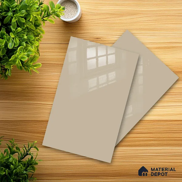 Ferrero 1B 0842 Dusty Gold 8 ft x 4 ft Solid Series High Gloss Finish Acrylic Laminate - 1.5 mm (LM 01138) | Matching Edgeband Code - 842 | Suitable for Kitchen Cabinets, Study Areas, Wardrobe