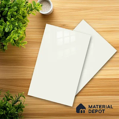 Ferrero 1B 0843 Pearl White 8 ft x 4 ft Solid Series High Gloss Finish Acrylic Laminate - 1.5 mm (LM 01139) | Matching Edgeband Code - 843 | Suitable for Kitchen Cabinets, Study Areas, Wardrobe