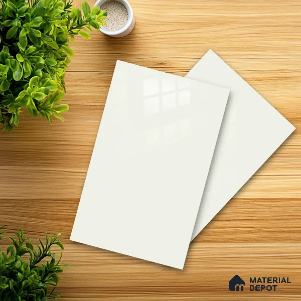 Ferrero 1B 0843 Pearl White 8 ft x 4 ft Solid Series High Gloss Finish Acrylic Laminate - 1.5 mm (LM 01139) | Matching Edgeband Code - 843 | Suitable for Kitchen Cabinets, Study Areas, Wardrobe