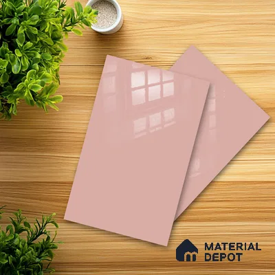 Ferrero 1B 0844 Dusky Blush 8 ft x 4 ft Solid Series High Gloss Finish Acrylic Laminate - 1.5 mm (LM 01140) | Matching Edgeband Code - 844 | Suitable for Kitchen Cabinets, Study Areas, Wardrobe