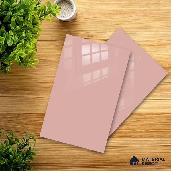 Ferrero 1B 0844 Dusky Blush 8 ft x 4 ft Solid Series High Gloss Finish Acrylic Laminate - 1.5 mm (LM 01140) | Matching Edgeband Code - 844 | Suitable for Kitchen Cabinets, Study Areas, Wardrobe